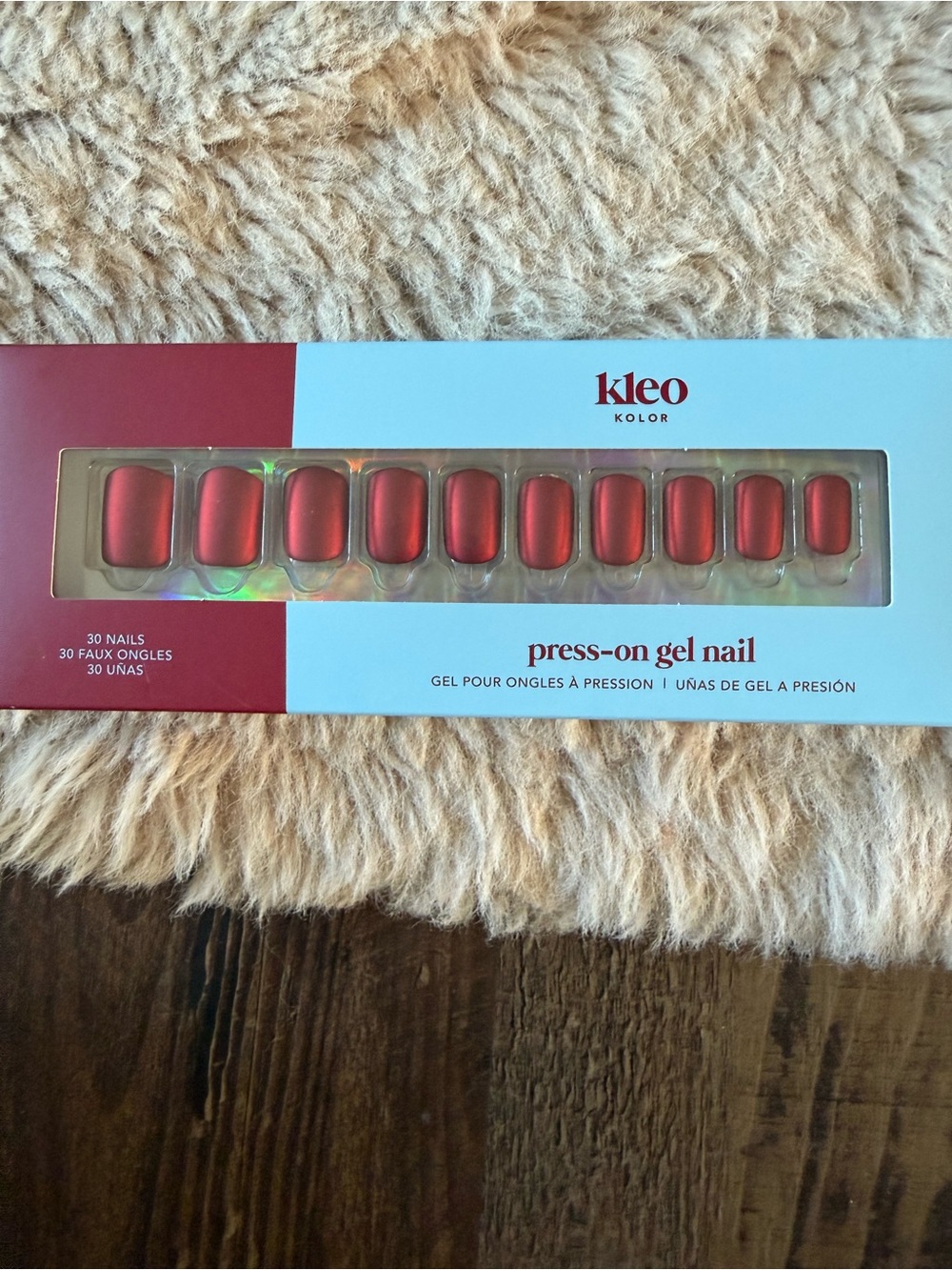 Kleo Kolor Red Press-On Gel Nails — 30 Pack